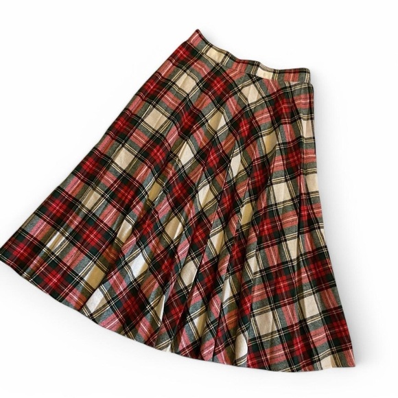 CUCUMBER Red and White Midi Pleated A-Line Skirt - Picture 1 of 4